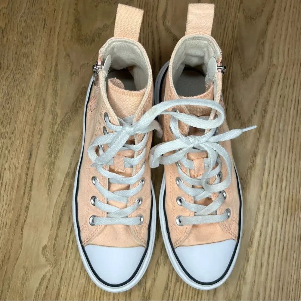 Converse Chuck Lugged Lift Hi Platform Sneaker Coral Canvas Kids 4 Women's 5.5